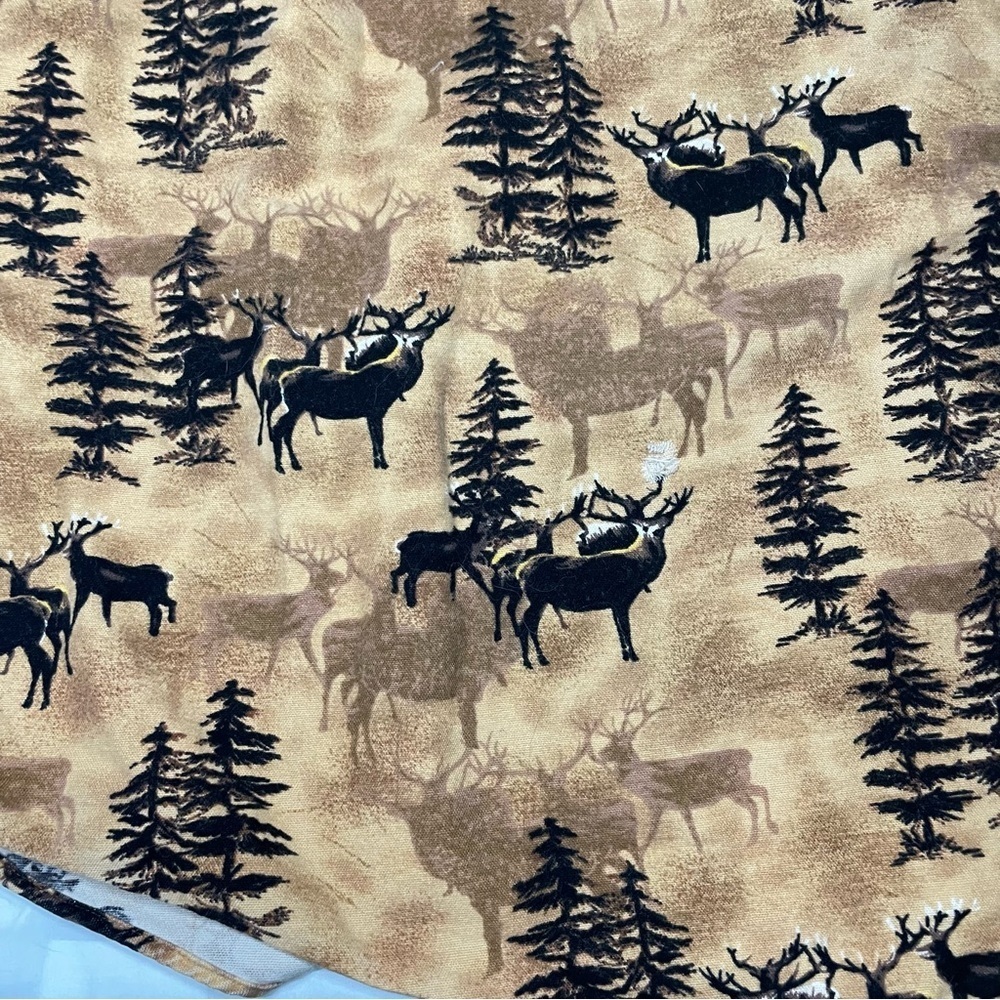Woolrich Vintage 100% Cotton Dark Wheat Whitetail Deer Forest Outdoors Shirt - Picture 10 of 12